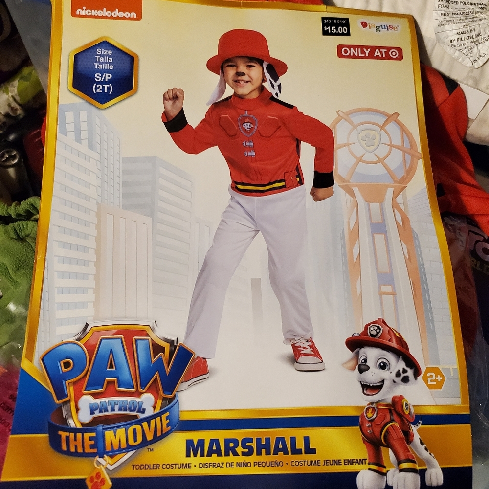 Nickelodeon, Paw Patrol Marshall, Halloween Costume, Child's Sz S/P 2T, NWT